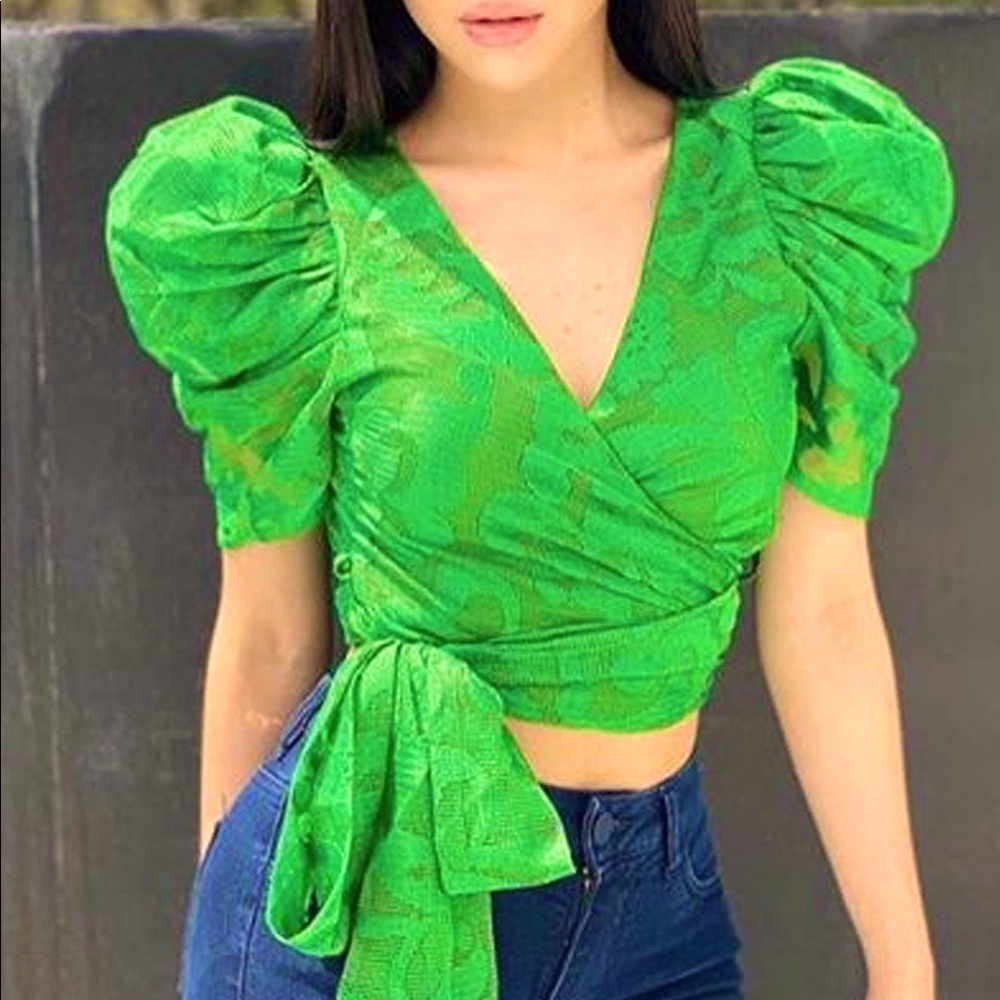 Green blouse shirt